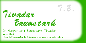 tivadar baumstark business card